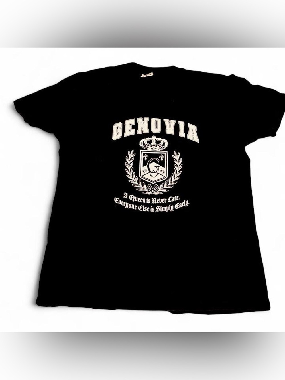 Genovia Black Graphic Tee with Crest